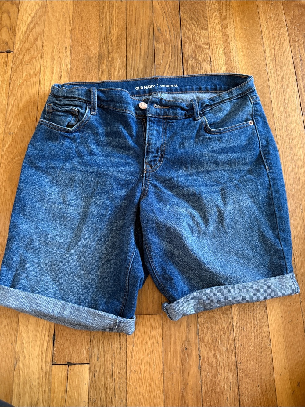 Old Navy Women's Blue Rolled Cuff Denim Shorts